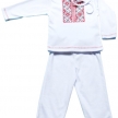 Костюм вышиванка для мальчика кофта длинный рукав и белые штаны