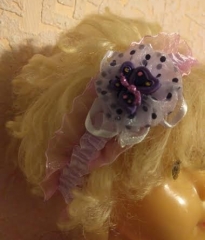 Повязка "Бабочка на горохе" детская ажурная фиолетовая