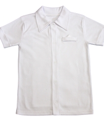 Рубашка для мальчика белая с обманкой кармашком на возраст от 3 до 7 лет