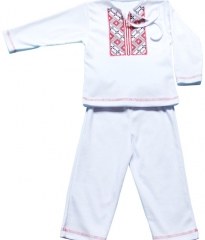 Костюм вышиванка для мальчика кофта длинный рукав и белые штаны